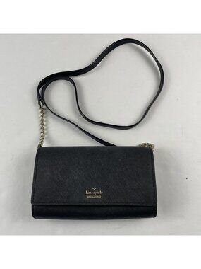 Kate Spade New York Madison Crossbody Purse Small Black Removable Strap Leather